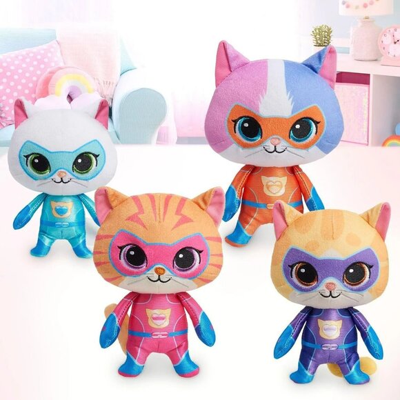 Disney Junior SuperKitties Kitten 7" Plush Toy 4 Pack GINNY BITSY SPARKS BUDDY - Picture 1 of 16